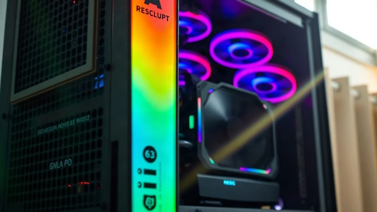 Imagen ilustrativa: interior de una torre de PC gaming con iluminación RGB y tarjeta gráfica visible