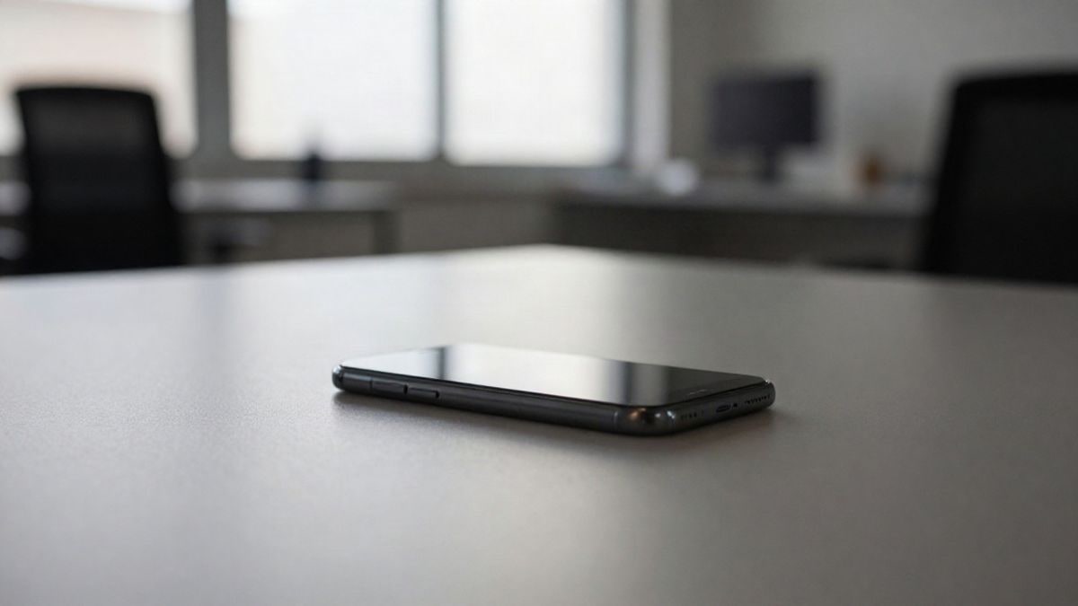 Imagen ilustrativa: un smartphone moderno sobre una mesa de oficina con luz suave y fondo desenfocado