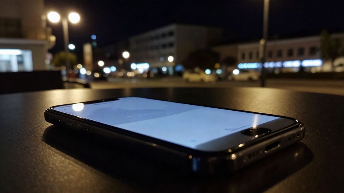 Imagen ilustrativa: un teléfono inteligente iluminado en un entorno nocturno con luces de neón