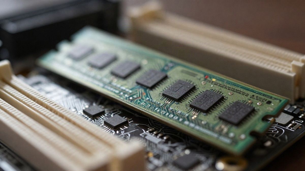 Imagen ilustrativa: primer plano macro de componentes de hardware de un ordenador