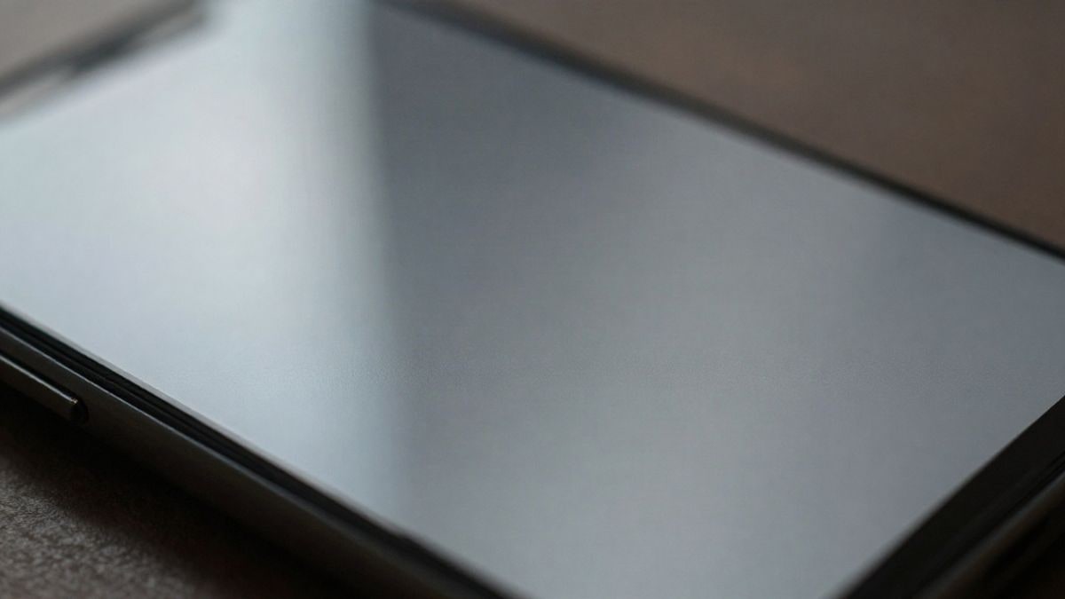 Imagen ilustrativa: detalle de la superficie de una pantalla de smartphone con reflejos suaves